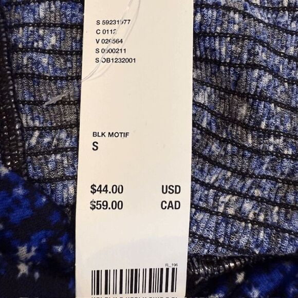 NWT Urban Outfitters Juliana Ruched Crop Peekaboo Stretch Blue Black Size Small - Picture 8 of 12